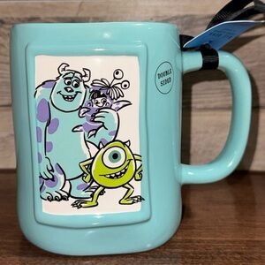 Super Cute 🥰 Monsters Inc Sulley Mike Wazowski Boo Door Double Sided Teal Mug